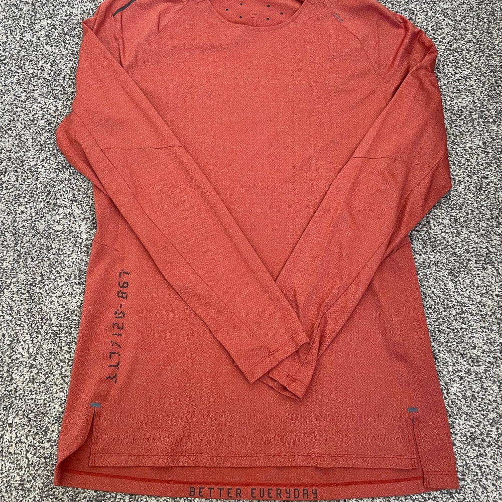 Men's Lululemon License to Train Orange Long Sleeve Shirt